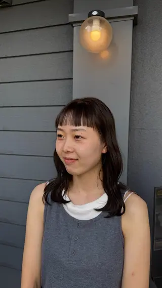 セミロング カラー 原田 翠のヘアスタイル