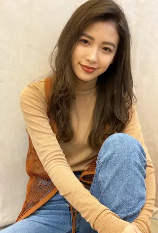 ロング 顔周りデザイン/ ママ美容師/濱ほのかのヘアスタイル