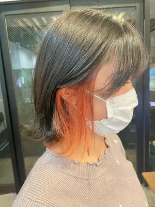 ミディアム カラー ヘアアレンジ 🎀ダブルカラーレイ ヤーyuuri🎀のヘアスタイル