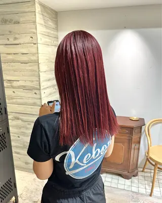 ミディアム 抜きっぱなしブロンド ササキカズマのヘアスタイル