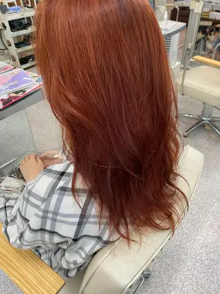 ミディアム カラー レイヤーウルフ エクステ磯部のヘアスタイル