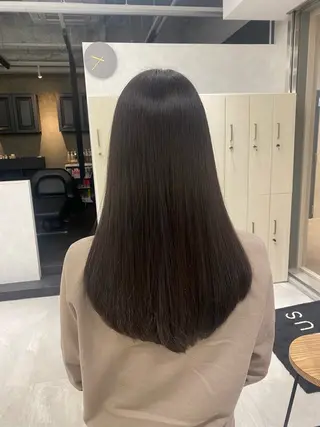 セミロング むく。/顔周り 前髪/髪質改善のヘアスタイル