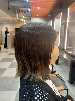ミディアム カラー 縮毛矯正/髪質改善/ ハイトーン/Makoのヘアスタイル