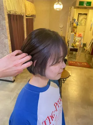 ショート カラー eim hair rink  長津田店所属・🫧透明感カラー 🫧しほのヘアスタイル