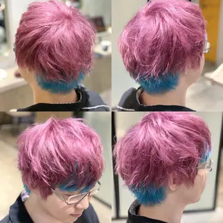 ショート カラー ヘアアレンジ メンズ 髪質改善×ハイトーン 中田啄也のヘアスタイル