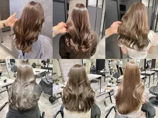 セミロング カラー ＿WHITE鳳店 アンダーバーホワイトのヘアスタイル