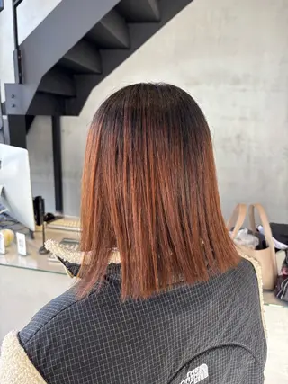ミディアム カラー NANAKO benji 福間のヘアスタイル