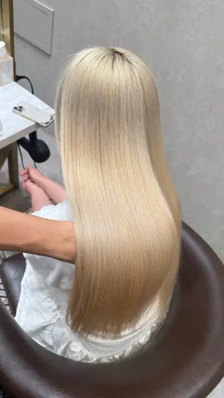 ロング カラー ケアブリーチ 韓国レイヤーKYONのヘアスタイル