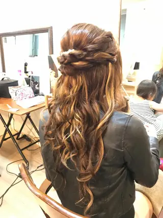 セミロング ヘアアレンジ ネイル ヘアメ/着付け 清水玲歌のヘアスタイル