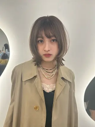 ミディアム おしゃれボブ/暖色 カラー🧶いろはのヘアスタイル