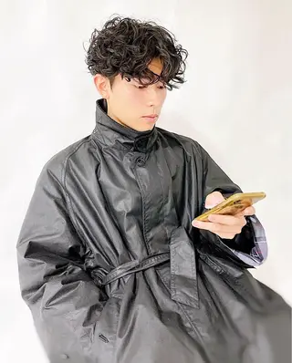 ショート パーマ メンズパーマ タカキリョウのヘアスタイル