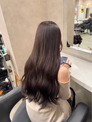 ロング カラー ヘアアレンジ 韓国ナチュラルヘア 🤍raika🤍のヘアスタイル