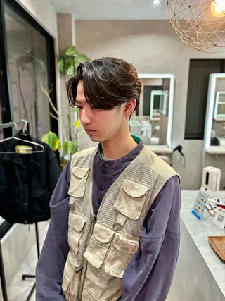 ショート パーマ メンズ 長谷川 湧のヘアスタイル