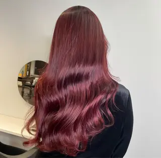ロング aku💞韓国風🩷 ピンクカラー🎀🩷のヘアスタイル