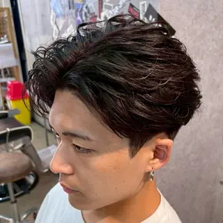 ミディアム パーマ ヘアアレンジ メンズ 相模大野🔥メンズ パーマ専門🔥のヘアスタイル