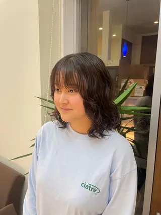 セミロング パーマ／ブリーチ🐏 モデル募集中 ナナホのヘアスタイル