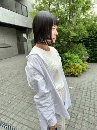 ショート カラー パーマ/透明感カラー /ボブ/吉田一生のヘアスタイル