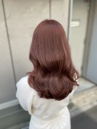 セミロング カラー 大人っぽ♡上品な暖色 ♡ブリーチなし♡のヘアスタイル