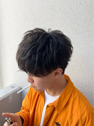 ミディアム パーマ メンズ 柳澤 和也のヘアスタイル