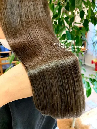 ロング カラー ブリーチなしカラー 🌿脇黒丸 彩のヘアスタイル
