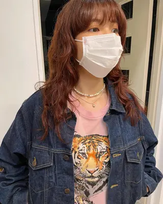 ロング パーマ 小顔レイヤー×コンパ クトボブ/林隆平のヘアスタイル