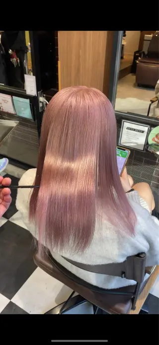 ロング 透明感ブリーチ/ メンズパーマのヘアスタイル