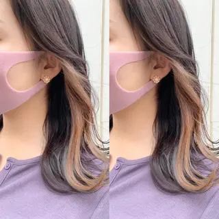セミロング カラー 細沼 葵のヘアスタイル