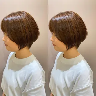 ショート カラー ボブ韓国風レイヤー 髪質改善/畠中ケントのヘアスタイル