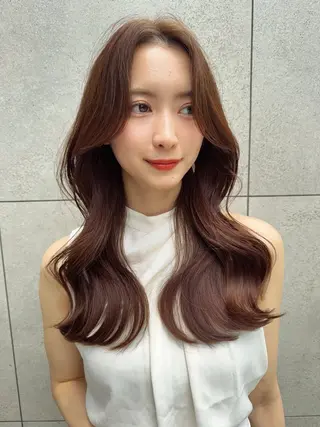 セミロング カラー レイヤー✨縮毛矯正 川村利幸のヘアスタイル