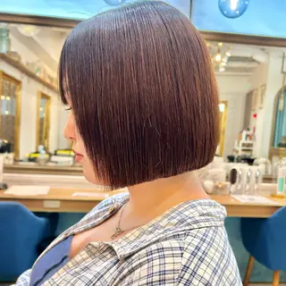ミディアム 髪質改善【縮毛矯正】 美髪ボブを量産する人のヘアスタイル