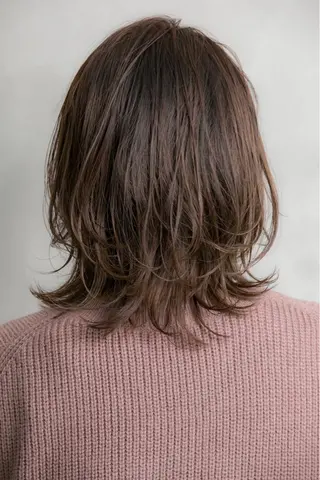 ミディアム カラー 巻けるケア縮毛矯正✨ ケアカラー✨山下のヘアスタイル