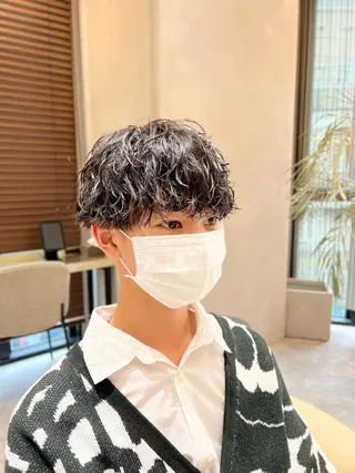 ショート パーマ メンズ 波巻きスパイラルパー マ/シャドウパーマ駿のヘアスタイル
