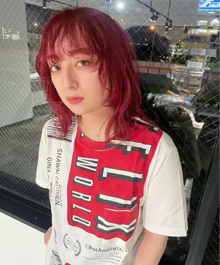 ミディアム カラー ハイトーン/レイヤー /ケアブリーチ石川治のヘアスタイル