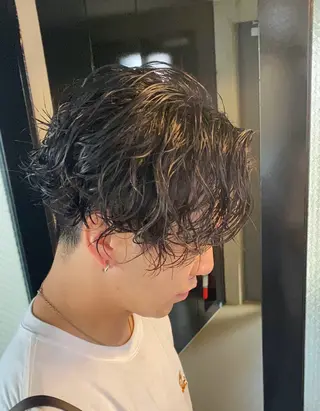 パーマ メンズ パーマ/ダブルカラー ブリーチ⭐️海斗のヘアスタイル