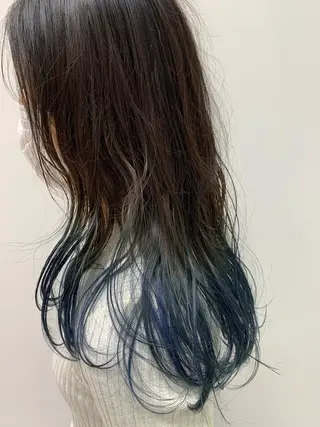 セミロング カラー 中村 優太のヘアスタイル