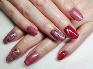 ミディアム ネイル 川畑爪商店 品川高輪 同時施術が人気🌿のネイルデザイン