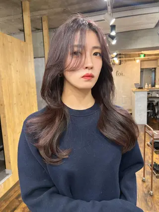 ミディアム カラー パーマ ヘアアレンジ メンズ キッズ ネイル マツエク・マツパ アイブロウ レイヤー/顔周り 韓国ヘア森田和貴のヘアスタイル