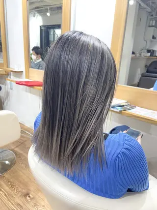 ミディアム カラー hair studio Zen所属・Kensho 京都駅 ケアブリーチのヘアスタイル