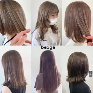 ミディアム カラー パーマ ヘアアレンジ 間水 和樹のヘアスタイル