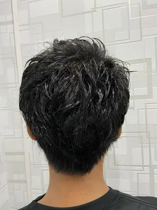ショート メンズ カットパーマ✂️ 小坂田玲亜のヘアスタイル
