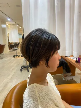 ショート 縮毛矯正とレイヤー /杉村凜汰郎のヘアスタイル