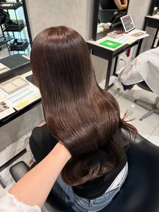 セミロング 🎀ིྀ暖色カラー/ 髪質改善/みどりのヘアスタイル