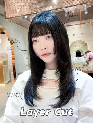 ロング カラー 透明感カラー/韓国 レイヤーmomokaのヘアスタイル