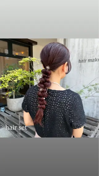 セミロング ヘアアレンジ 飯島 美海のヘアスタイル