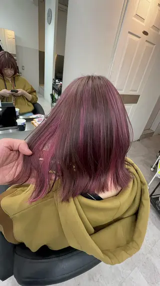 ミディアム カラー ヘアアレンジ ⭐️柏木皇気ブリーチ ムラ修正/他店直しのヘアスタイル