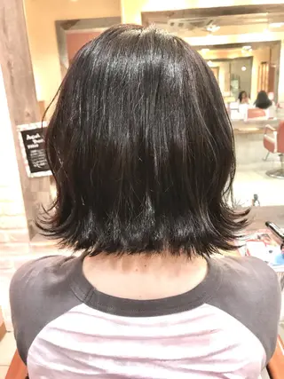 ミディアム カラー パーマ 増子 幹樹のヘアスタイル