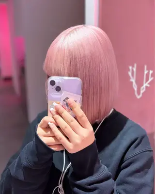 ミディアム カラー 田中麻鈴/ハイトーン /ミルクティーのヘアスタイル