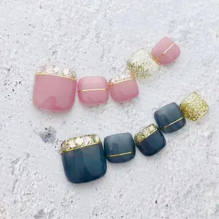 カラー ネイル UniqueNail 長さだし専門店のネイルデザイン