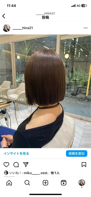 ミディアム カラー hina☺︎ 髪質改善/ストレートのヘアスタイル