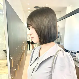 ミディアム 縮毛矯正/韓国ヘア /ブリーチ/柴山のヘアスタイル